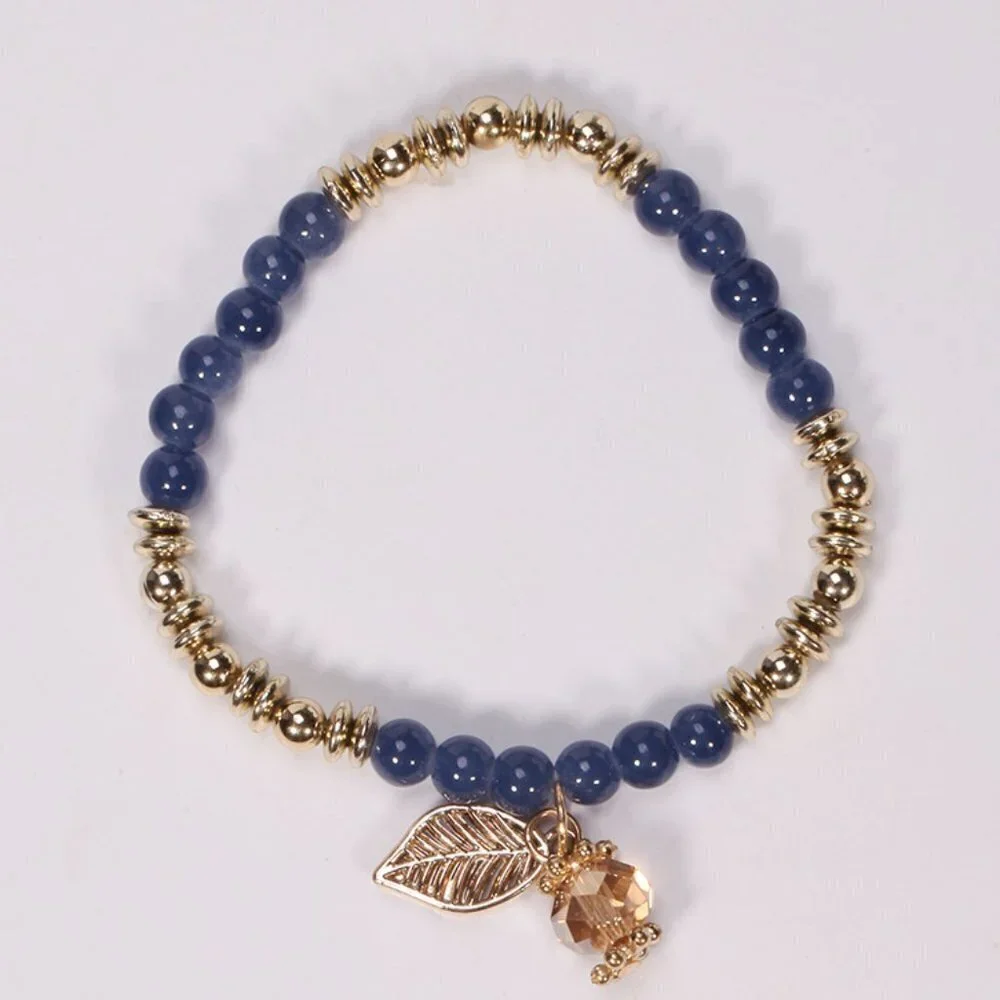 Multilayer Leaf Pendant Bracelet